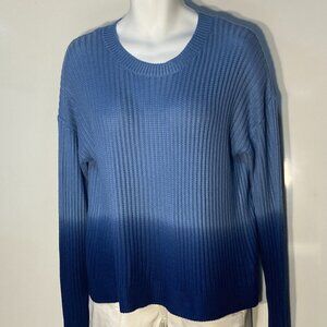 Love at First Find SZ L Blue Ombre Ribbed Lightweight Sweater Soft Comfy